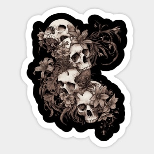 Garden of Skulls -sepia Sticker